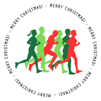 Runners with Merry Christmas around the perimeter