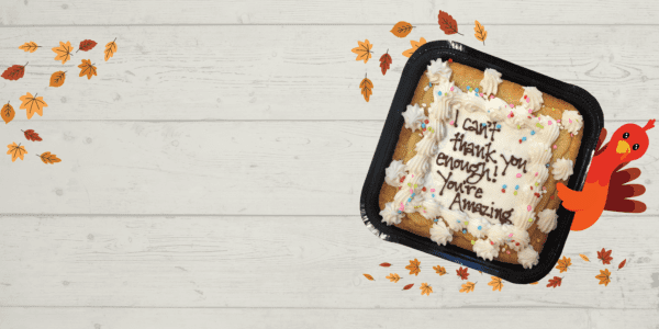 Thanksgiving cookie image with turkey and leaves